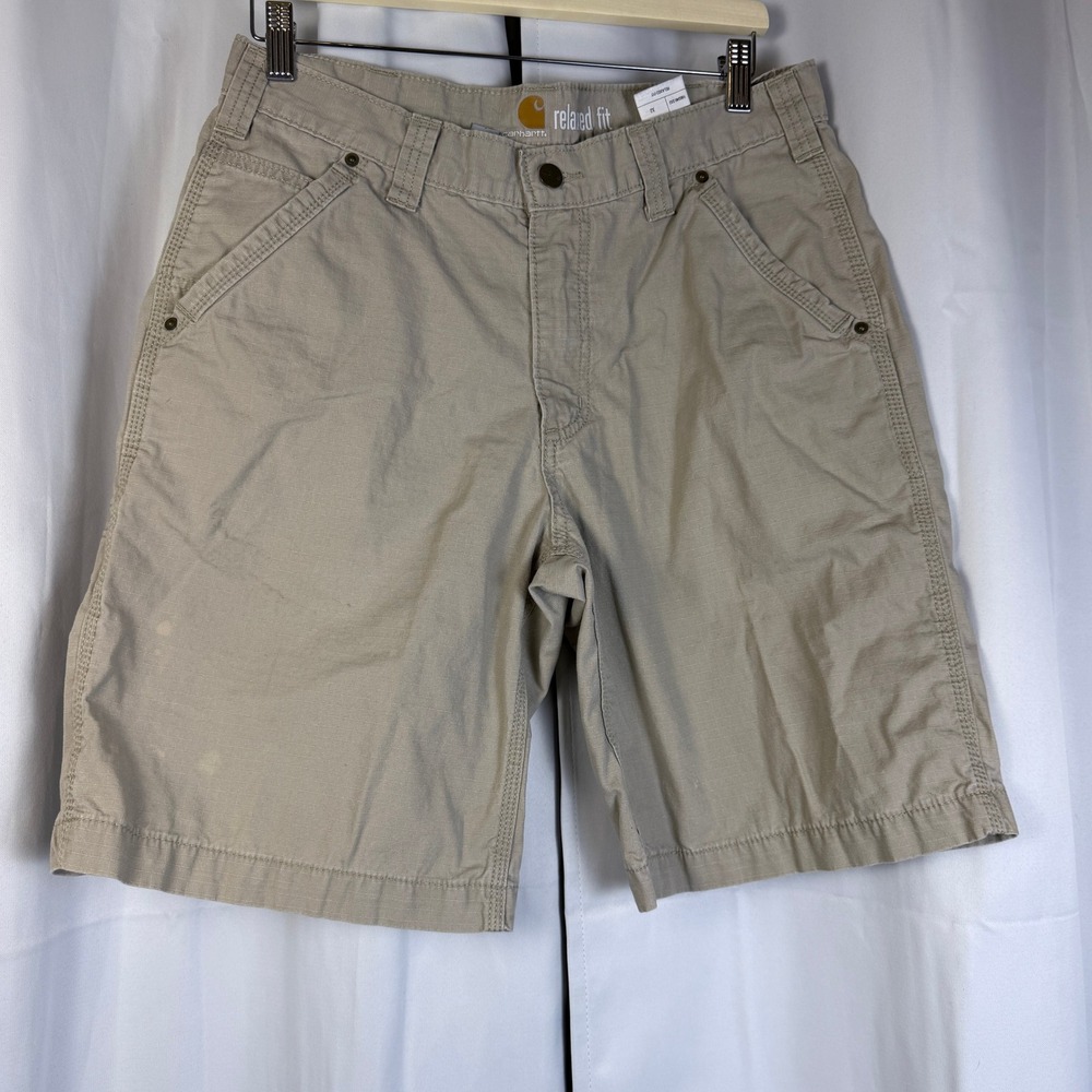 Carhartt Mens Relaxed Fit Ripstop Cargo Shorts Khaki Tan 100240 232 Size 32
